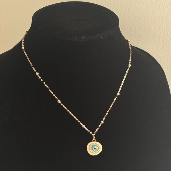 Gold-Tone Turquoise Heart Pendant Necklace - Picture 3 of 5